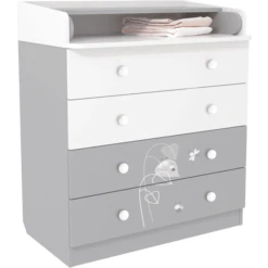 Polini Kids Mueble Cambiador French Amis 1580 Blanco-gris -Tienda De Mesa De Pañales polini kids mueble cambiador french amis 1580 blanco gris a272382 4