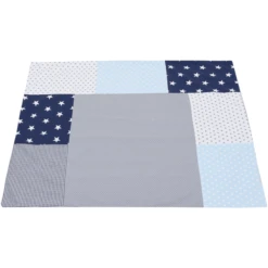 Ullenboom Patchwork Funda Para Cambiador Azul Claro Gris Claro 75x85 Cm